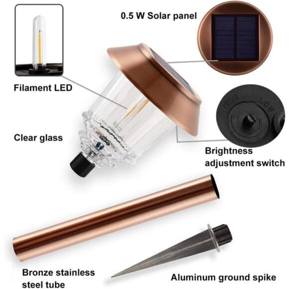 Solar Lights Outdoor Waterproof, 4 Pack Solar Lights for Outside, 10-40 LM - Picture 6 of 7